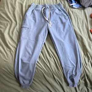 Figs Denim Blue High Waisted Zamora Joggers